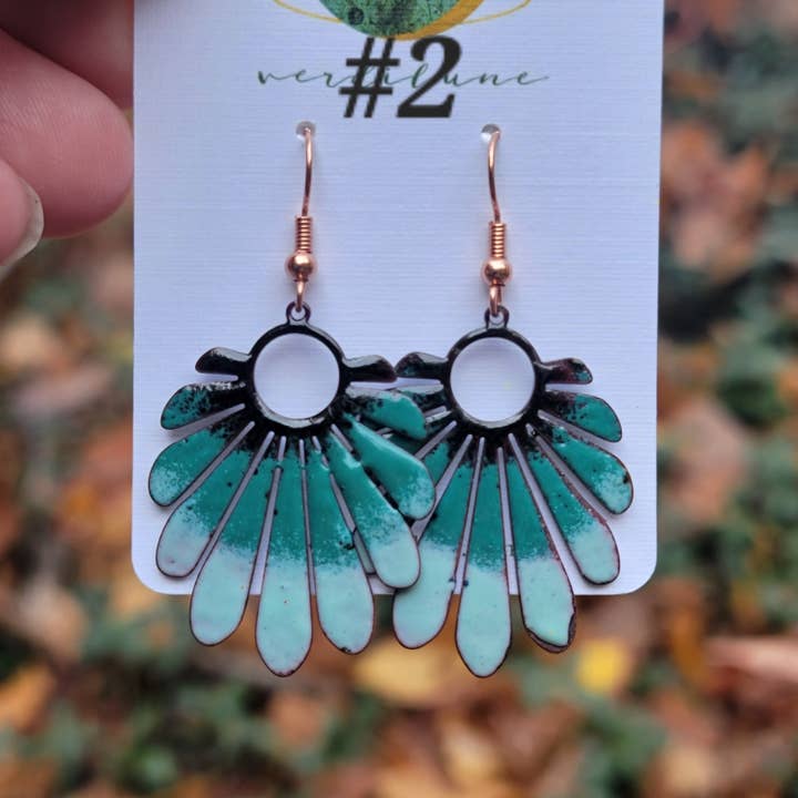 Verdilune - Wholesale Dangle Earrings - Autumn Enameled Copper Earrings2