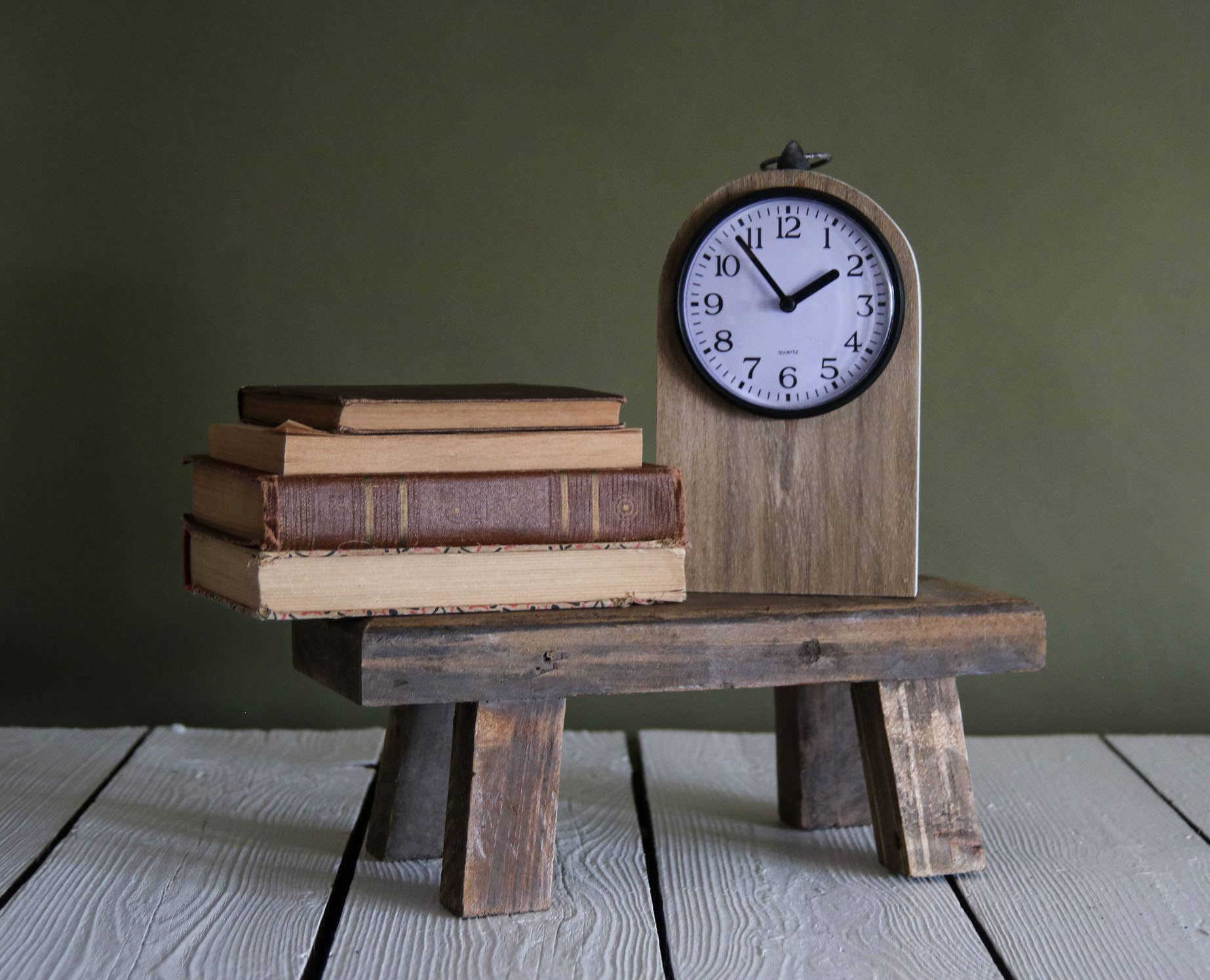 Foreside Home & Garden - Wholesale Desk Clock - Maxwell Rustic Wood Battery Operated Tabletop Clock2