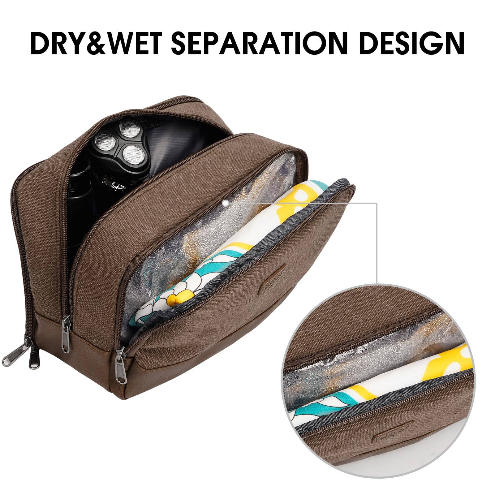 wandf - Wholesale Toiletry Bag - Men's - Canvas Travel Toiletry Shaving Bag Hanging Dopp Kit Unisex36