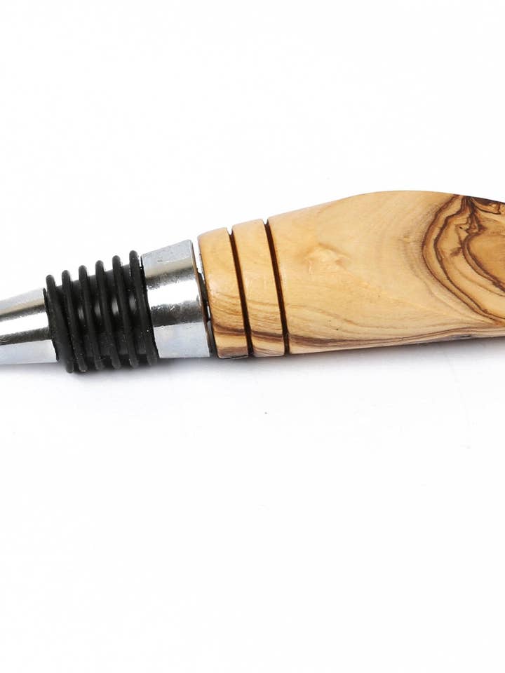 Olive Wood_ Bottle Stopper 14.5cm for wholesale by Holyland Artisans