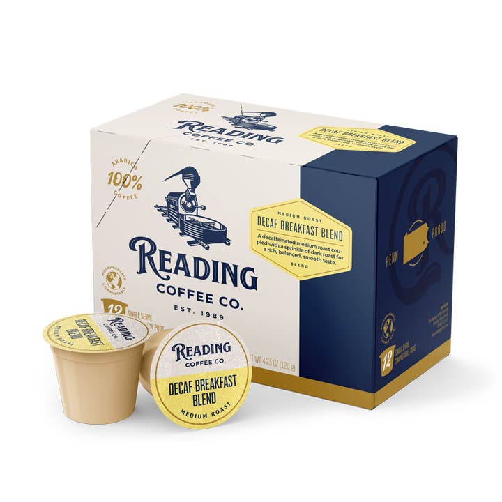 Decaffeinated Breakfast Blend Single Serve Pod K-Cups for wholesale by Reading Coffee Company