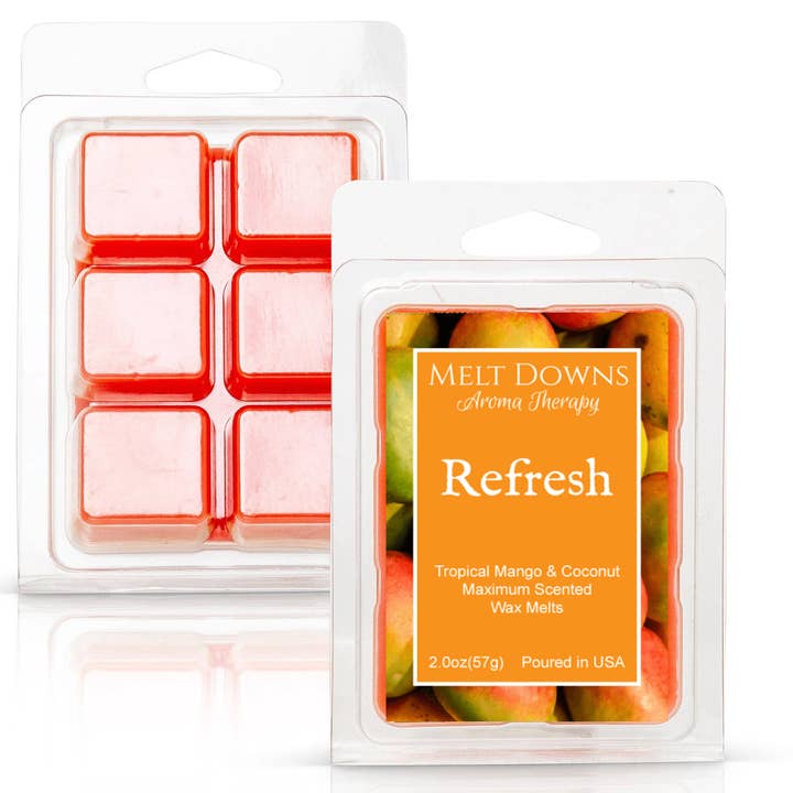 Rafraîchir - Cire Fondue Parfumée Maximum - Mangue Tropicale & Noix de Coco pour la vente par Melt Downs Aroma Therapy