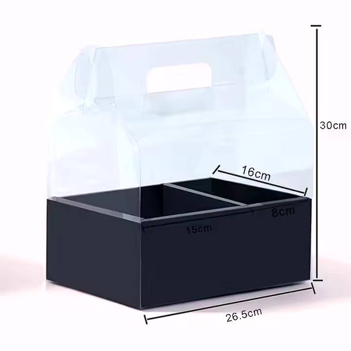 Elegant Design Supply - Wholesale Gift Box - Transparent Flower Gift Box with Handle3