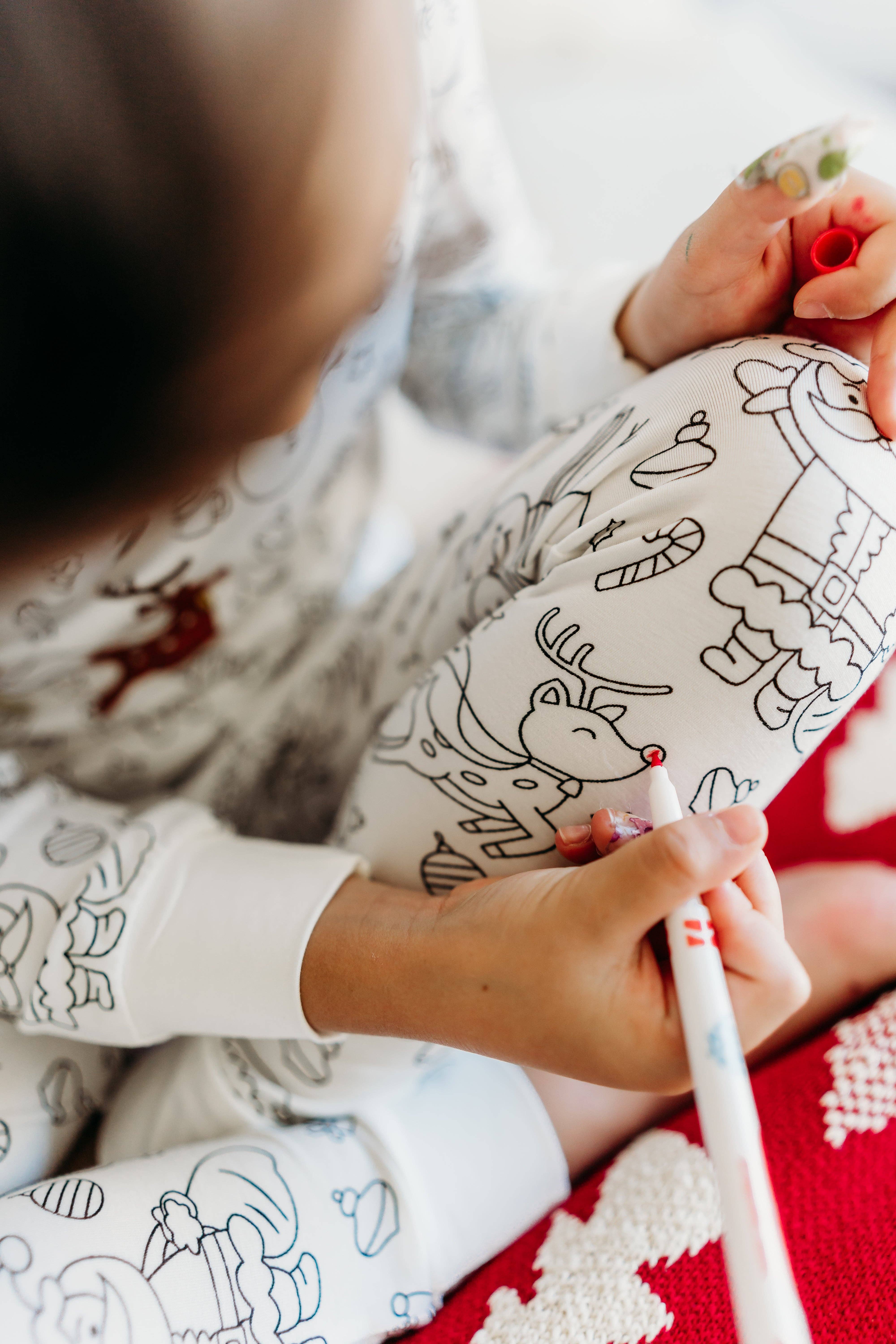 Bee Colorful Co. - Wholesale Sleepwear Set - Kids - Christmas Cheer Colorable Pajamas2