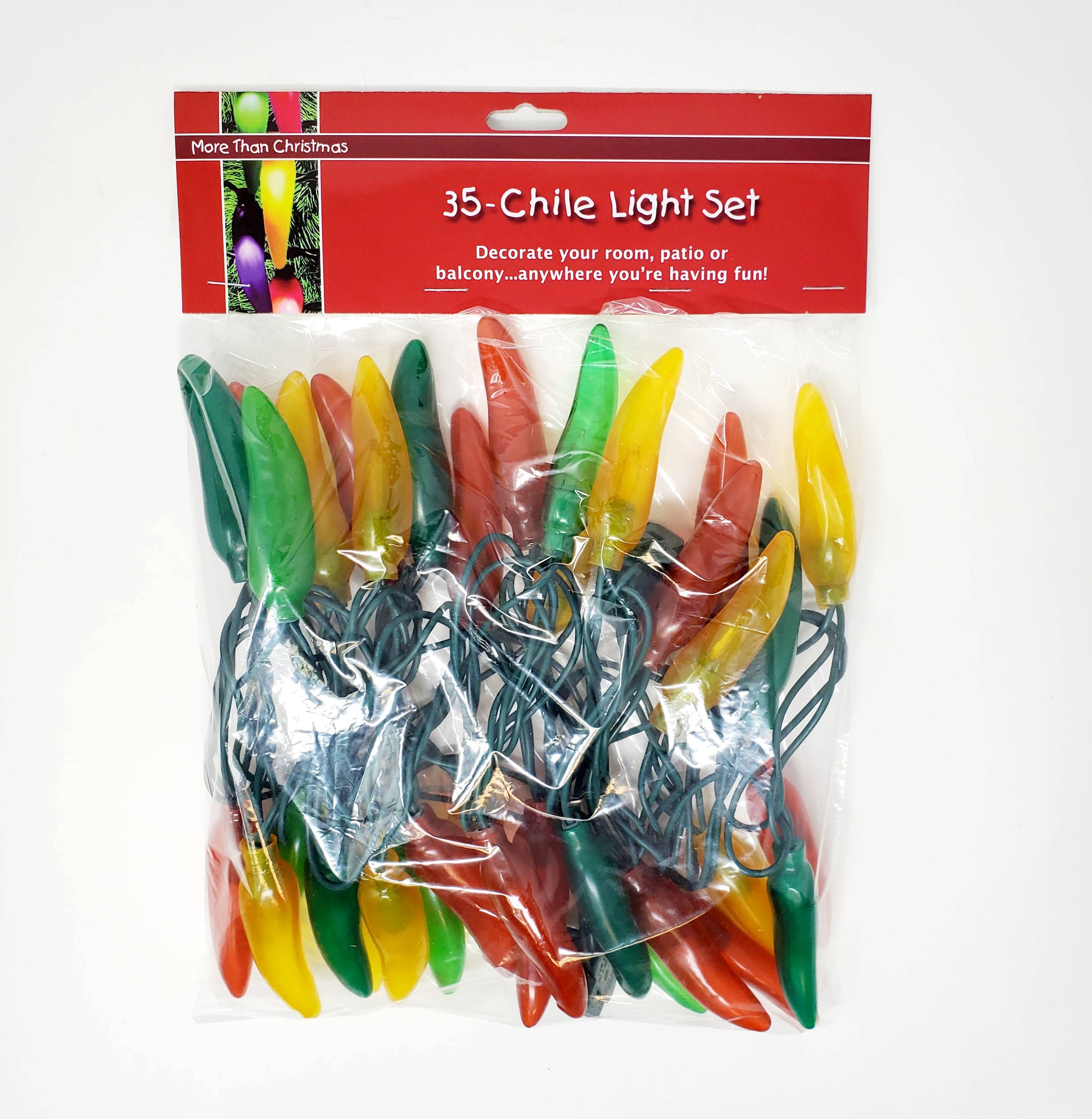 More Than Christmas, Inc - Wholesale String Lights - Chile Pepper Light String 35 Lights - Red/Green/Yellow1