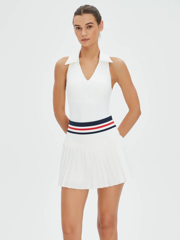 Joni Lycra® Polo Aktiv Topp och Plisserad Tenniskjol Set för wholesale av Moon Studio