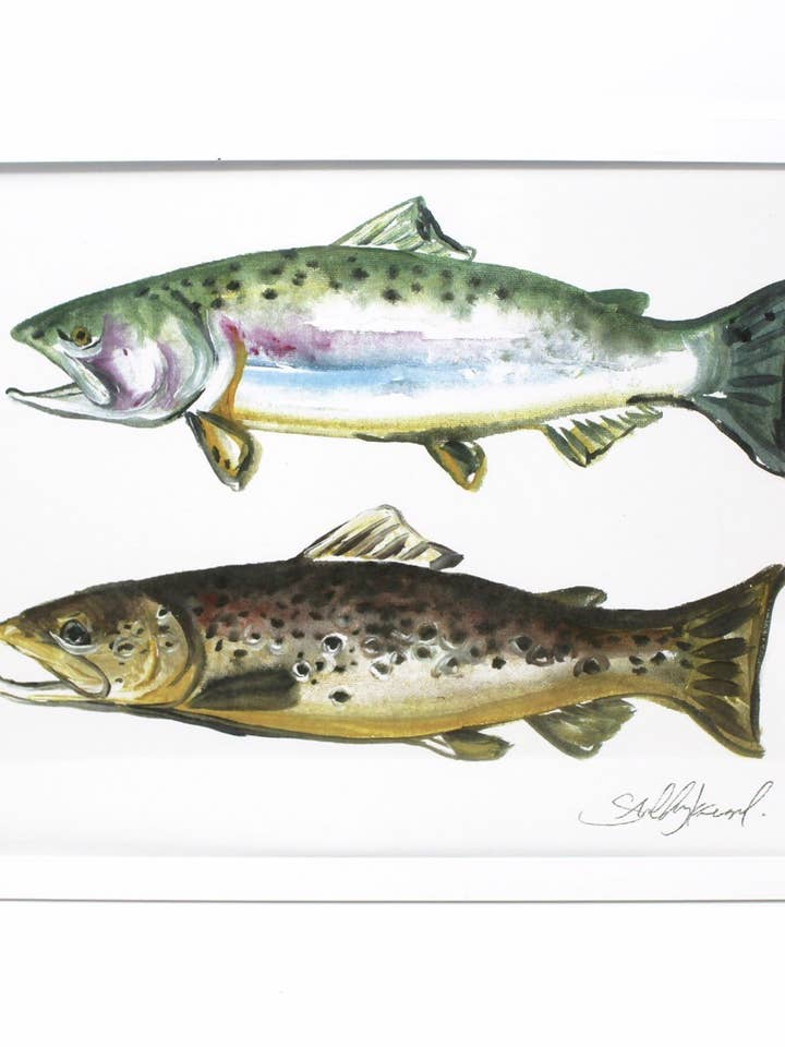 Forellenfisch Kunstdruck für den Großhandel von Shelby Kregel Art and Design