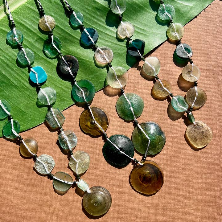 Bead Goes On - Wholesale Beads - Silk Road Roman Glass Flat Large Round Bead Strands2