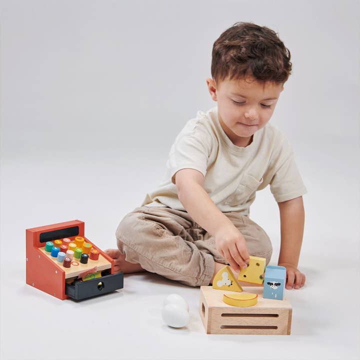 Mentari Toys - Wholesale Wood Toy - Kids - Kids' Dairy Crate Wood Toy with Eggs, Milk, and Cheese3