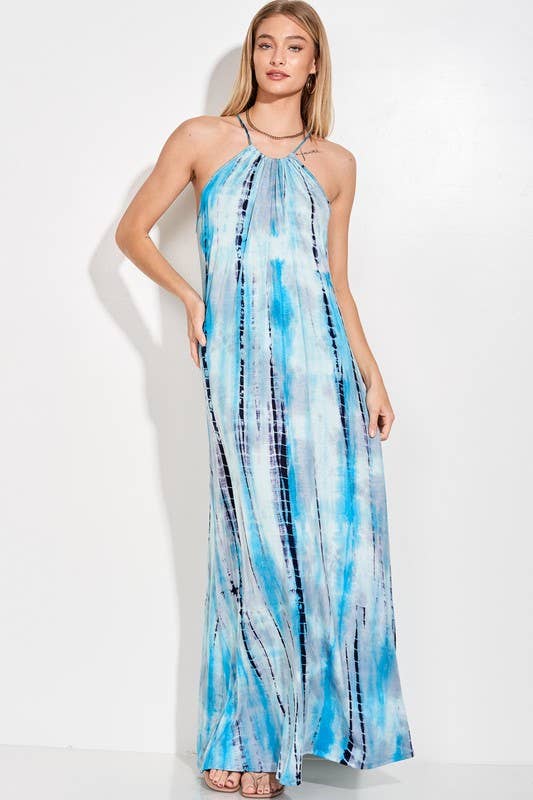 Lemon Tree - Wholesale Dress - Women's - Tie dye Spaghetti strap cami maxi dress12