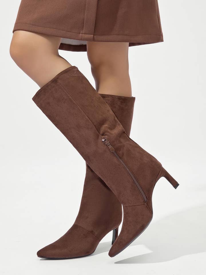 FINE HEEL SUEDE BOOT for wholesale by SWEET MAGIC SHOES & BAGS