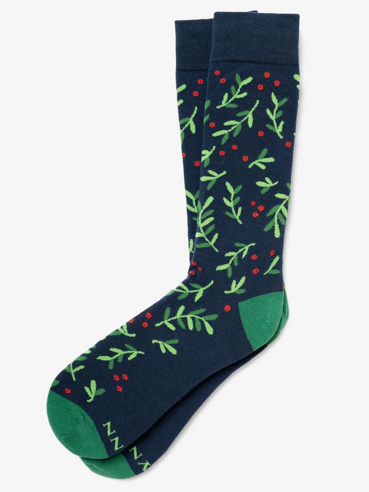 Under the Mistletoe Carded Cotton Sock by Alynn for wholesale by Alynn