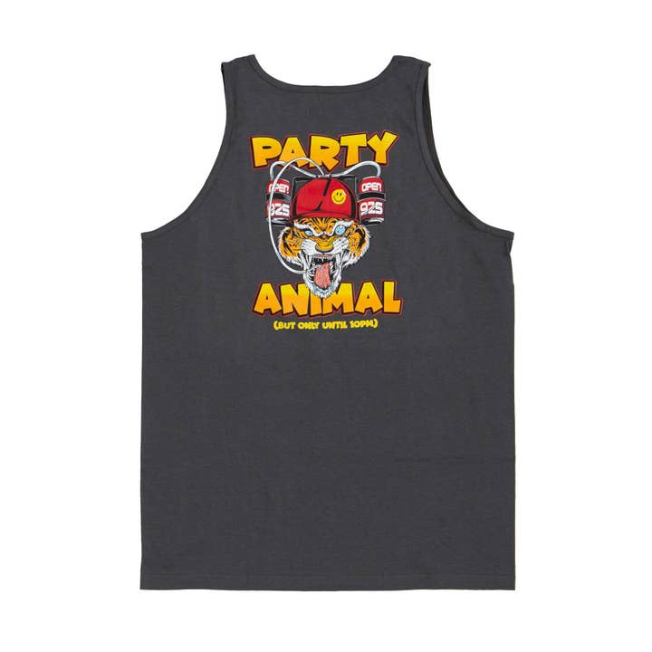 Party Animal Tank Top Charcoal por atacado de Open925