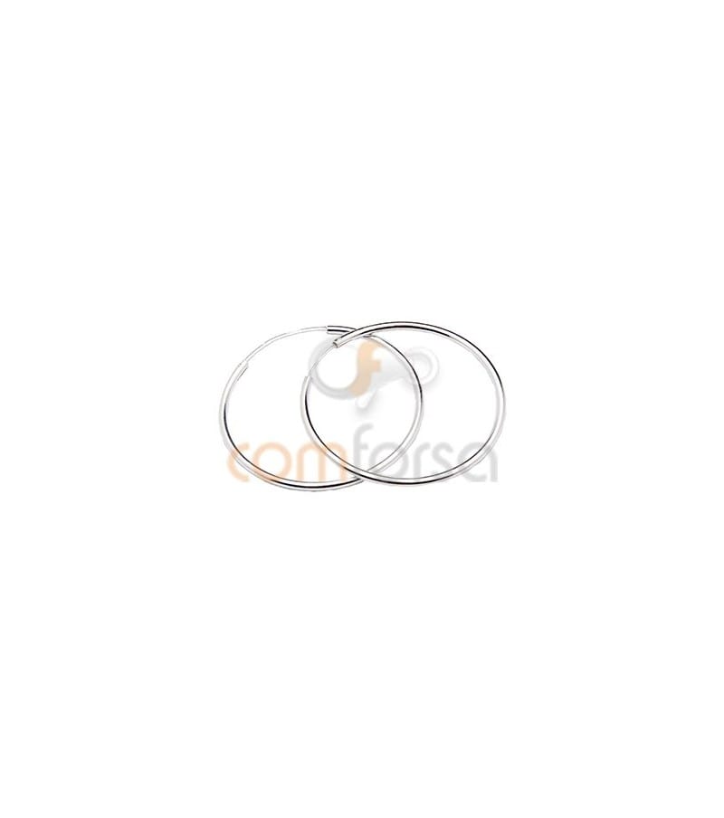 COM FORSA SL - Wholesale Hoop Earrings - Sterling silver 925 Hoop Earring 2mm 16 mm0