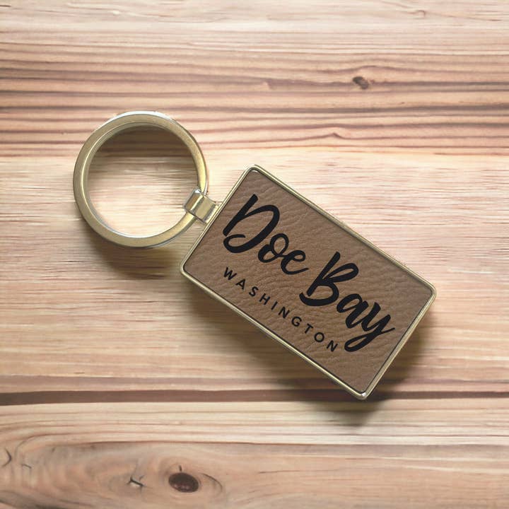 The Lillie Pad - Wholesale Keychain - Unisex - Custom Local Lake Name Leatherette + Metal Keychain4