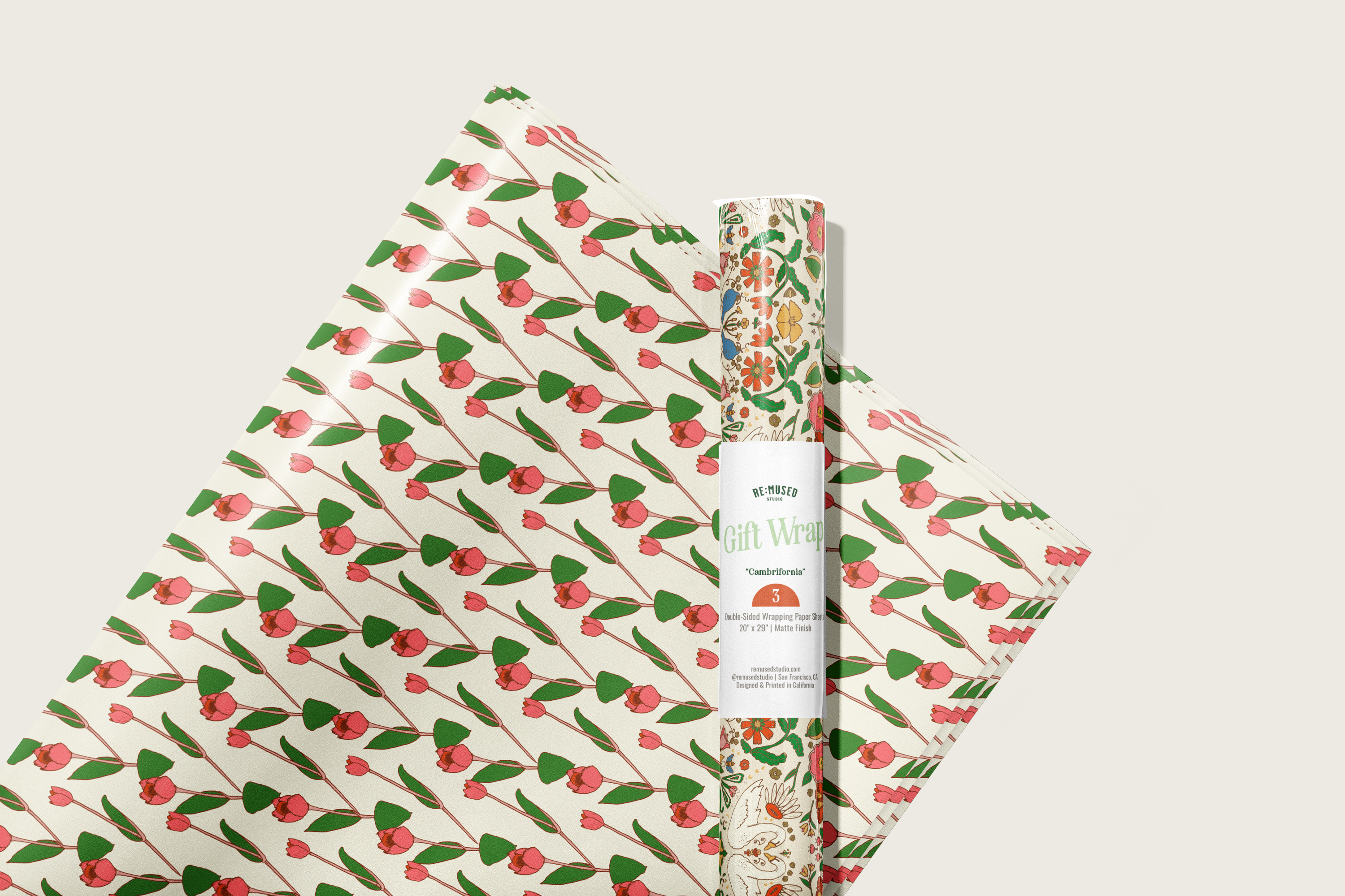 re:mused studio - Wholesale Flat Wrap - Cambrifornia Gift Wrap Sheet-Double Sided18