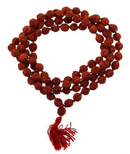 Mandala Crafts - Vente Collier de prière en perles - Mandala Crafts Rudraksha Mala 108 perles — Perles Rudraksha — Népal Rudraksha Seed Japa Mala Perles de prière tibétaine pour collier Rudraksha hommes femmes Méditation Yoga1