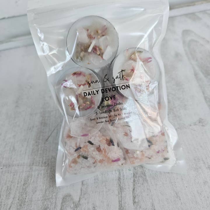 Lux&Lou - Vente Set de bain et corps - Daily Devotional - Love - Kit de bain - Bain de bain - Sel de bain3
