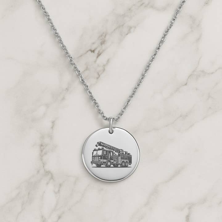 Firetruck or Fire Engine Charm Necklace with Keychain Option for wholesale by North Star Rustics Too