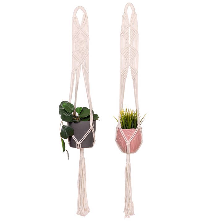 Macrame plant hanger LORI, set of 2 pcs for wholesale by QNODI