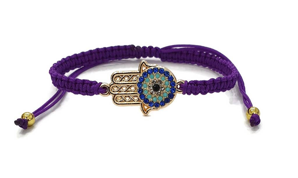 Loli – Pulseira com pendente por atacado – Pulseira Handmade Hand Evil Eye em Macramé Hamsa3