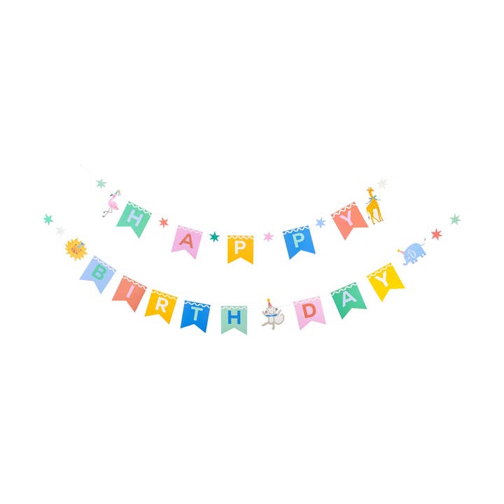 PLAML02 - Animal Party Happy Birthday Banner for wholesale by My Mind’s Eye