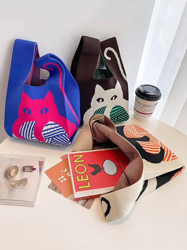 FurDecoration - Wholesale Tote Bag - Women's - Contrast Color Streamer Woven Bags Handbag5