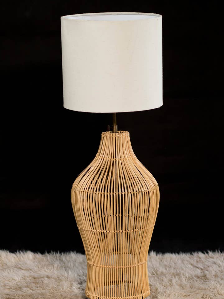 Joalin tafellamp met witte kap zonder elektrische kabel voor wholesale door BOIS BLANC HOME LTD