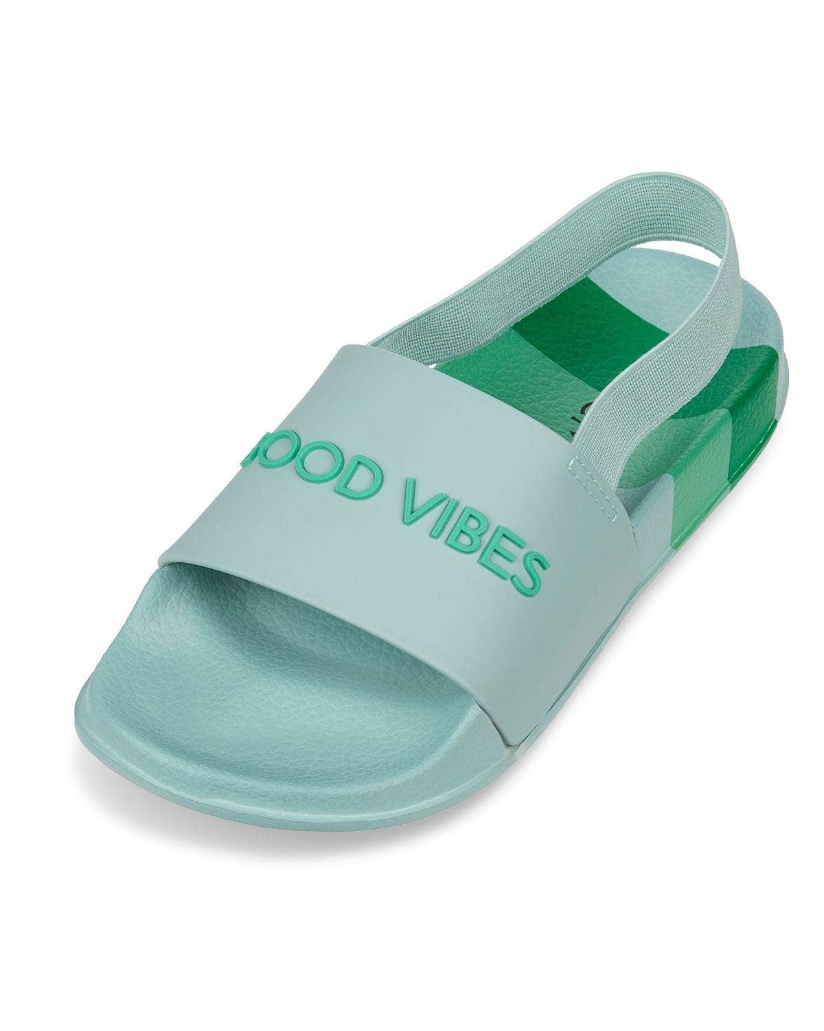 Infinity Classics International Inc. - Wholesale Slippers - Kids - Girls Striped Super-Soft "Good Vibes" Slide Sandal8