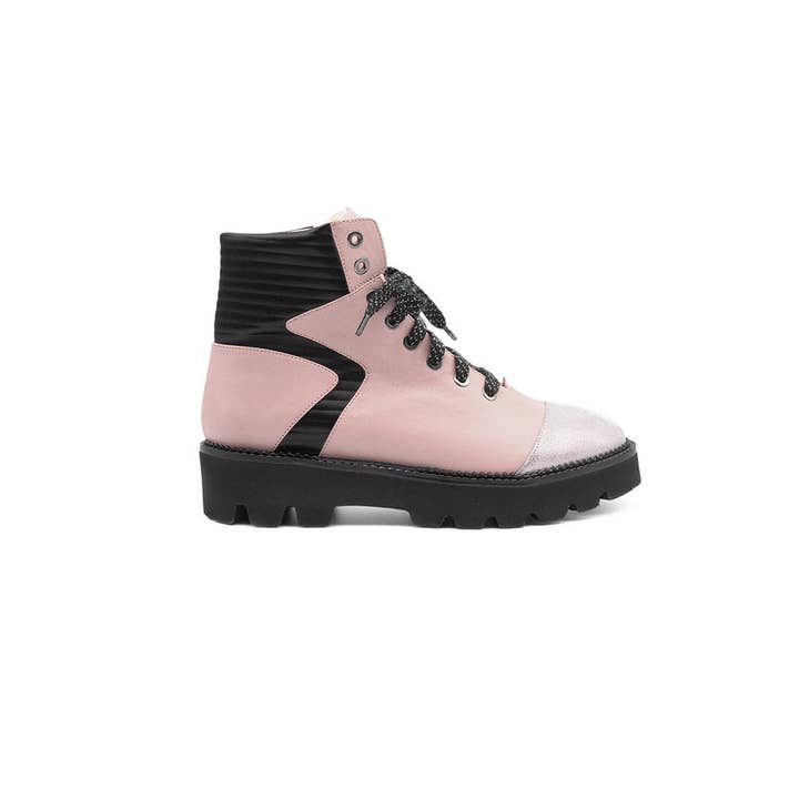 Needle Combat Boot Rose for wholesale by The Standard Footwear