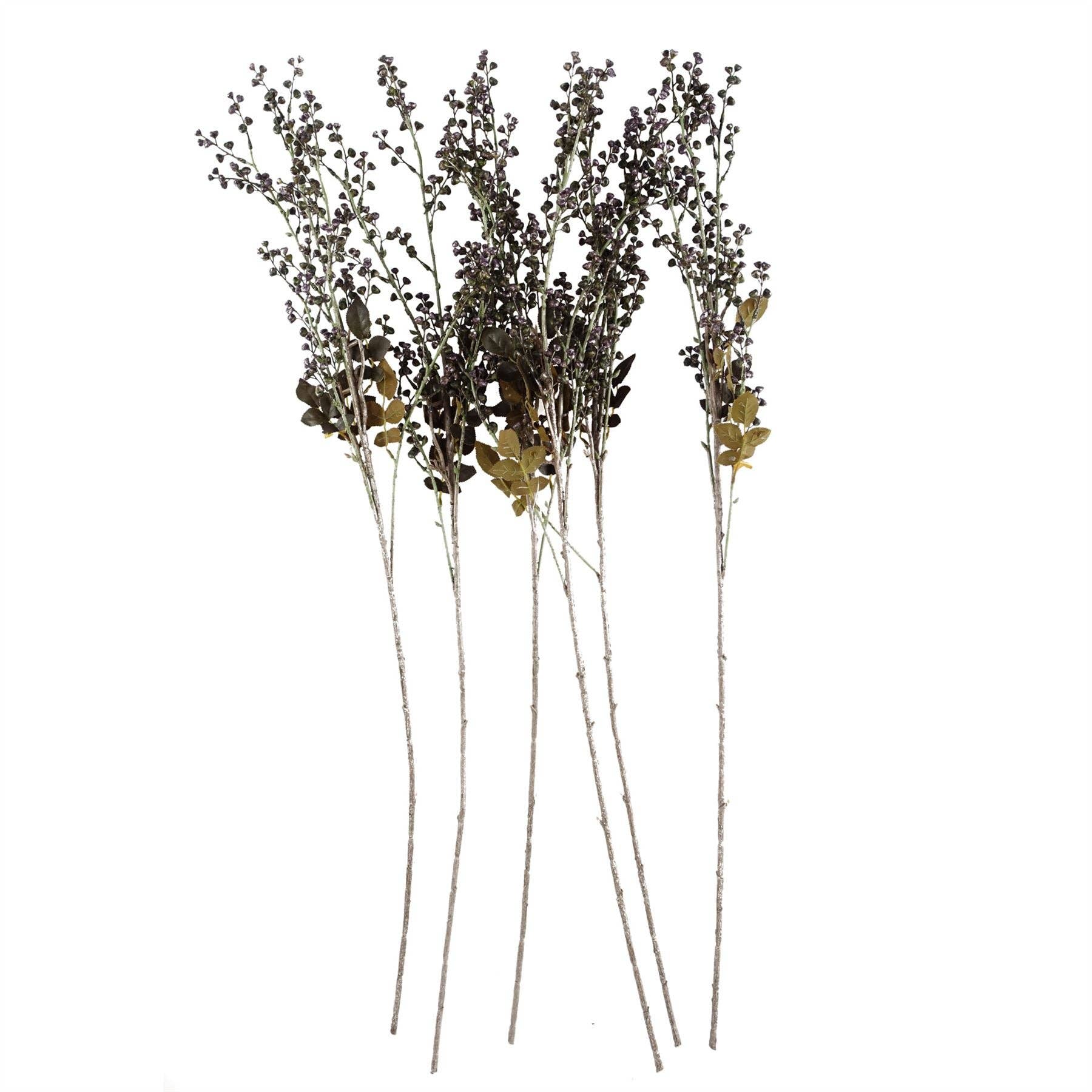 Leaf Design UK LTD – wholesale Artificial flowers – Pack 6x Artificial Foliage Dark Berry Stem 85cm2