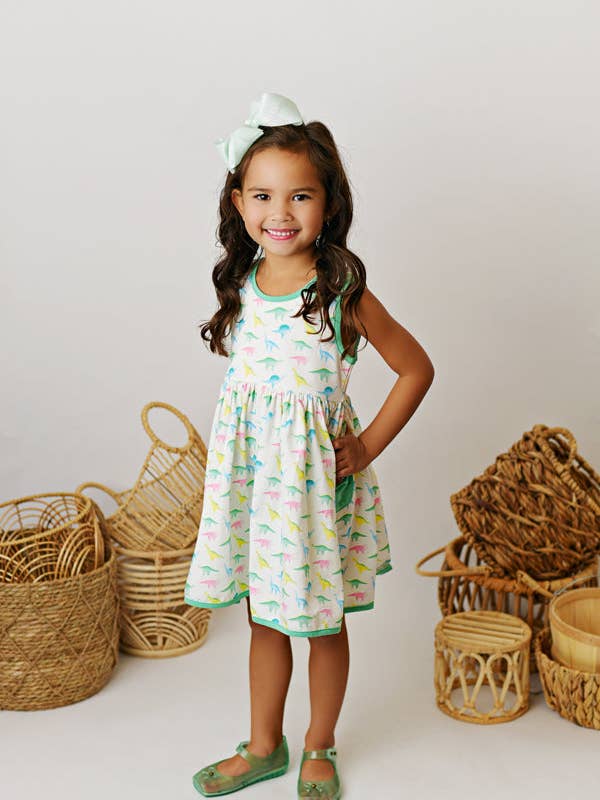 Robe Dainty Bow Bow Back Pocket pour enfants SBS2356 pour la vente par Swoon Baby Clothing