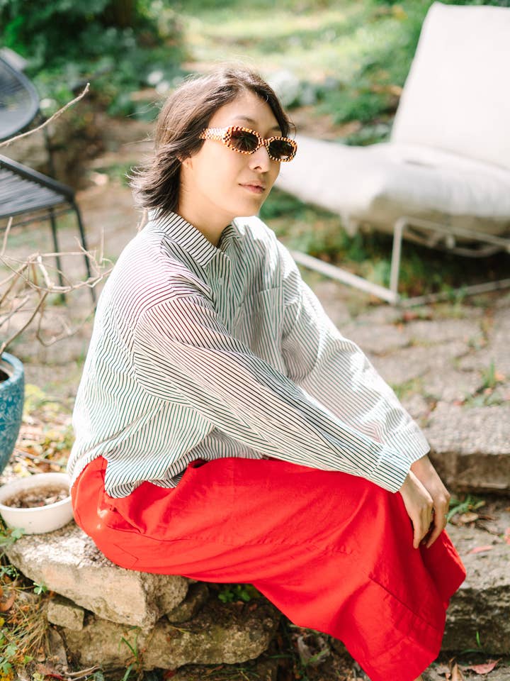 Nettle Studios - Wholesale Button Down Shirt - Unisex - Size Inclusive Plus Size Long Sleeve Button Up Striped Linen19