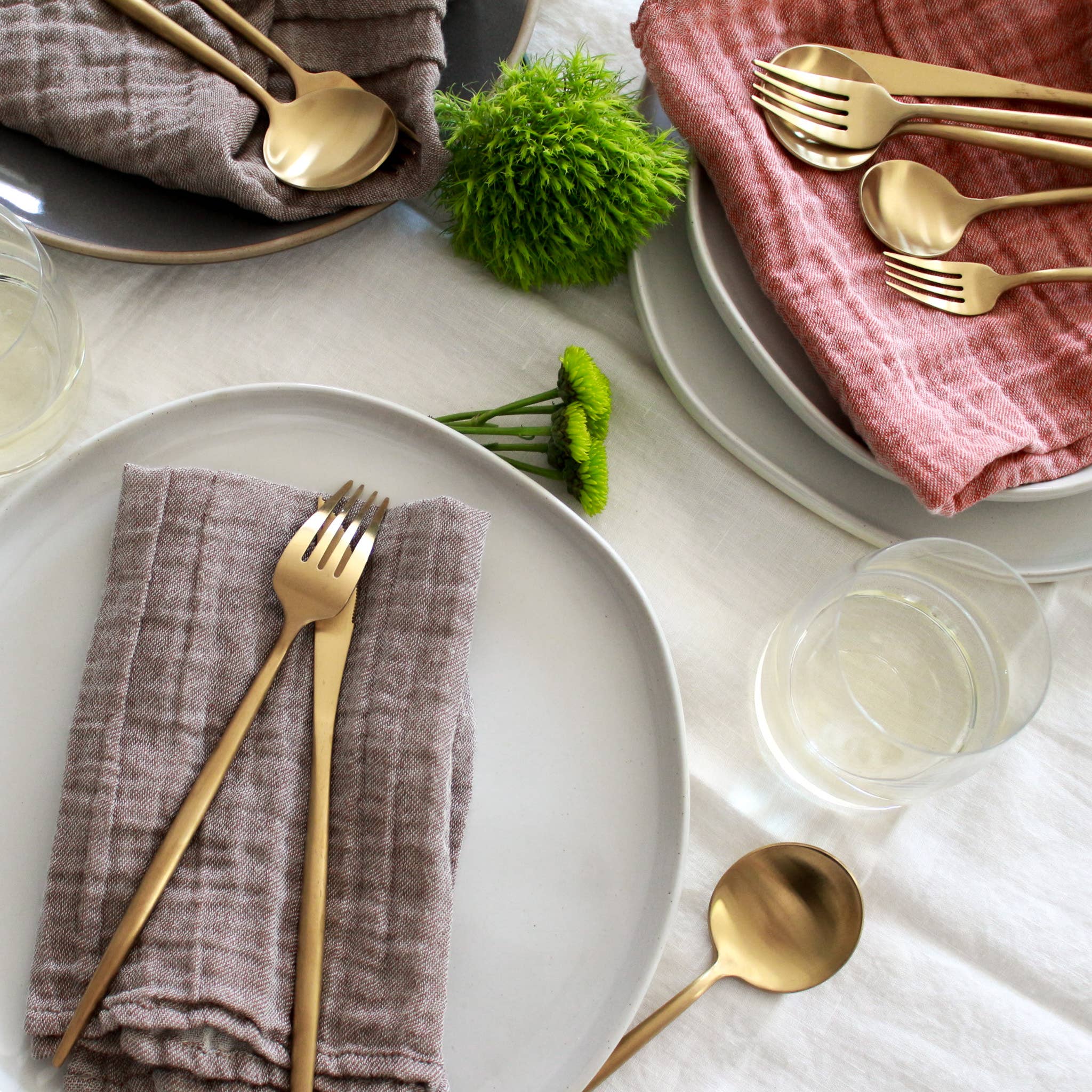 My Kitchen Linens – Guardanapo e pano de jantar por atacado – Conjunto de 4 Guardanapos Castanho Natural/Musselina de Algodão5