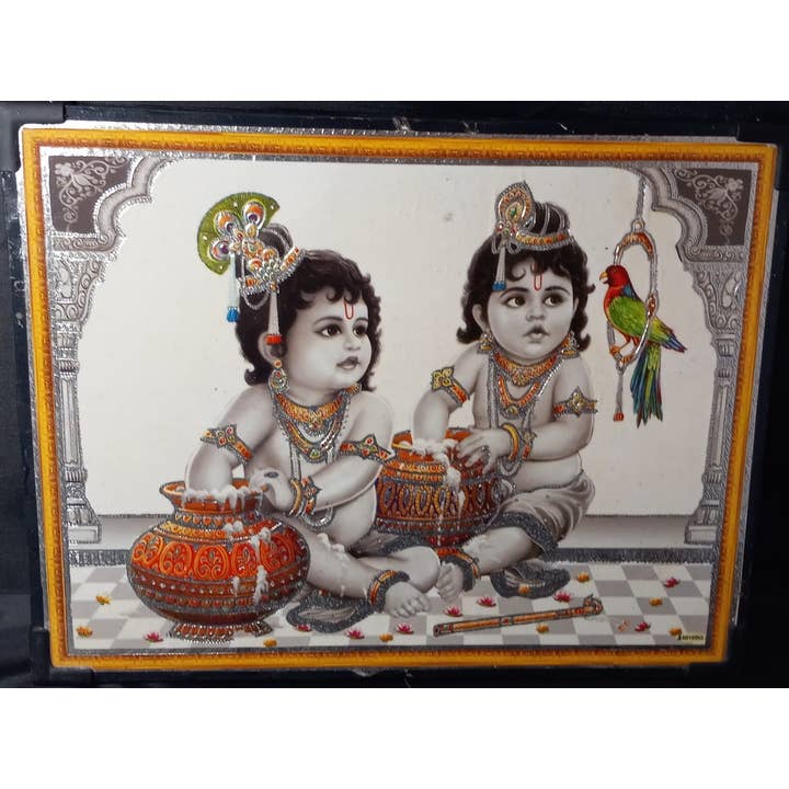 The Treasures of India - Vendita all'ingrosso Stampa artistica - Quadri con cornice in legno a forma di dio indù, quantità mista, assortiti