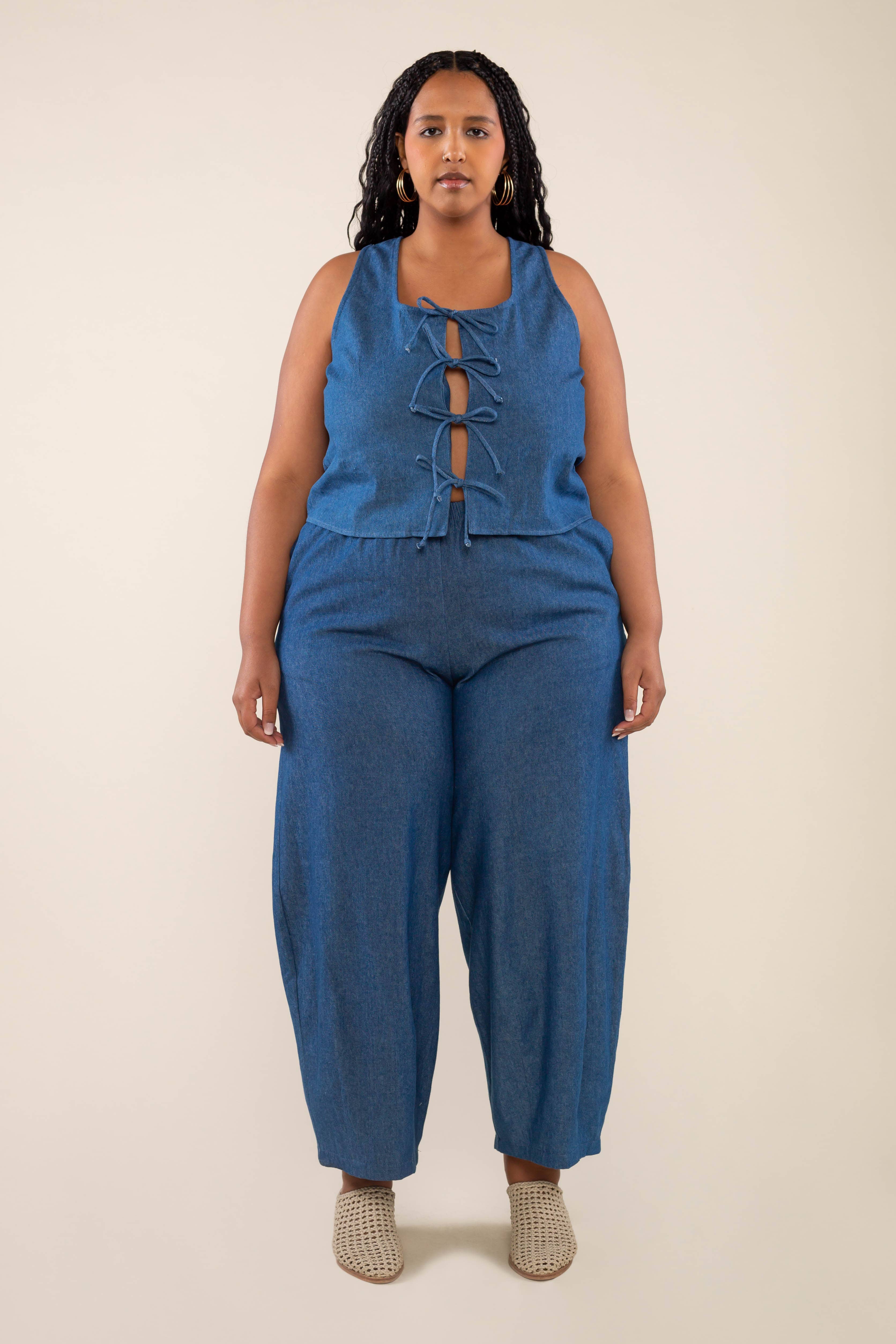 NLT - Wholesale Jeans - Women's - Denim Lantern Pant - Plus Size | High Rise Barrel Jeans0