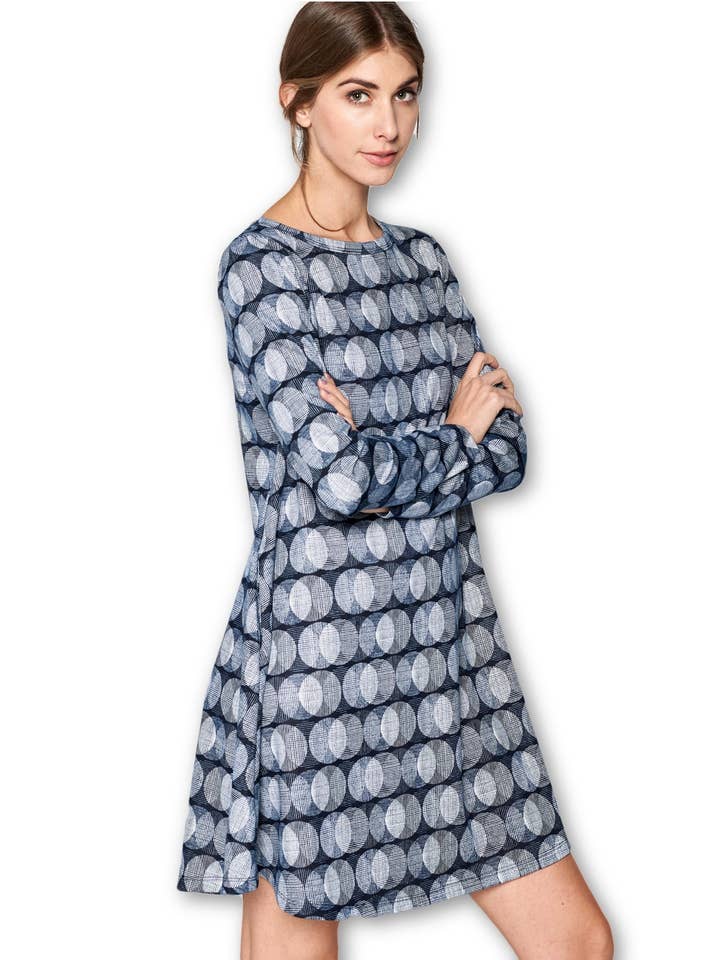 Made in USA - Long Sleeve Modern Tunic Dress for wholesale by LKLUV