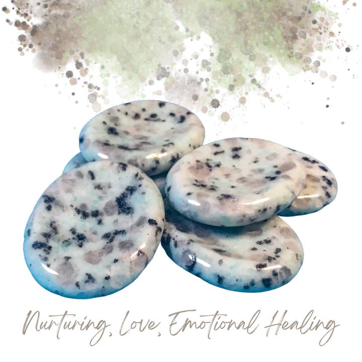 Essential Wellness - Body, Mind, Spirit - Wholesale Spiritual Stone/Crystal - KIWI STONE Worry Stone with Information Card Option