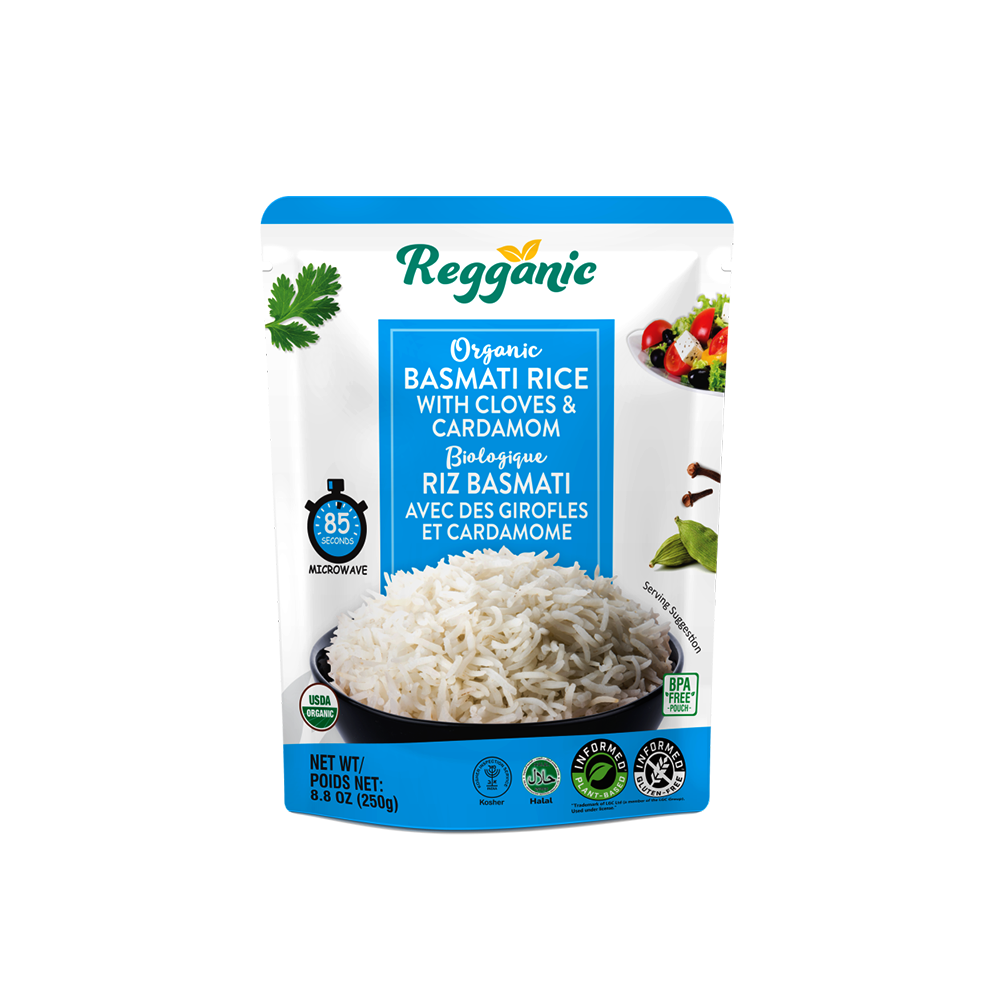 Regal Kitchen Foods - Wholesale Rice - Regganic Basmati Rice with Cloves&Cardamom- 8.8oz9