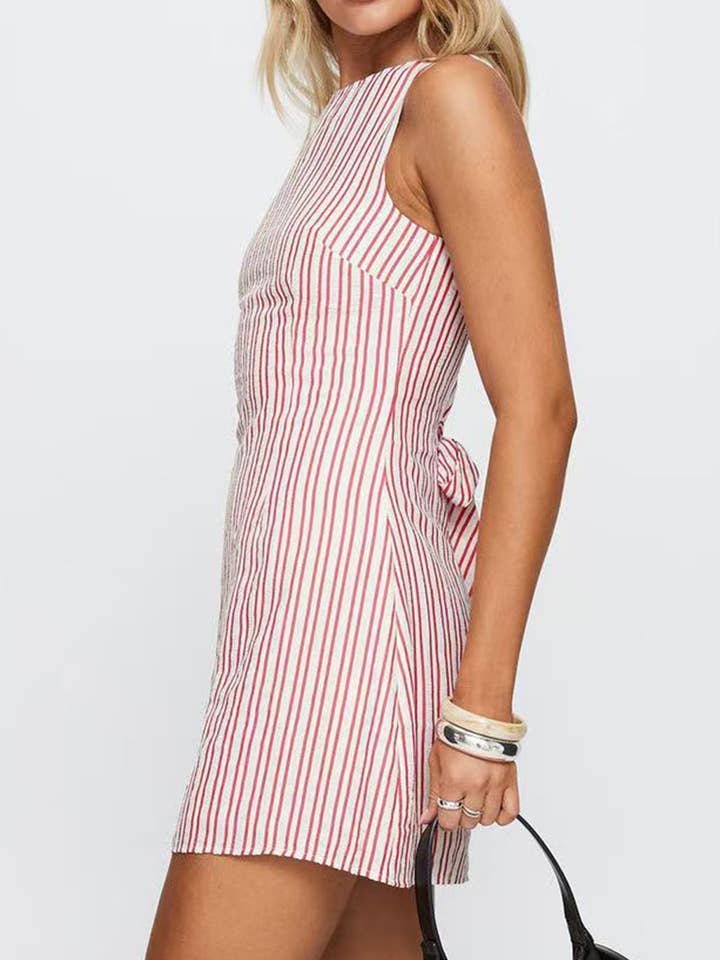 Mccolin - Wholesale Dress - Women's - Striped Sleeveless Casual Dress6