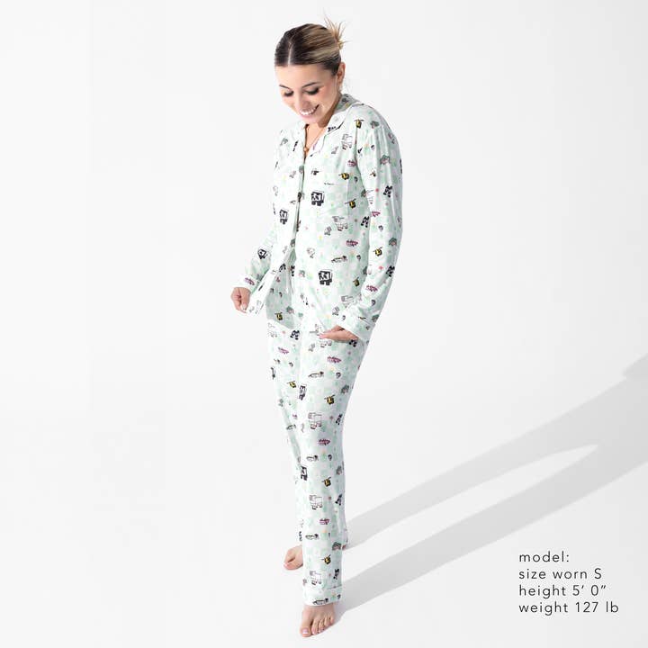 Bellabu Bear - Wholesale Sleepwear Set - Women's - Minecraft Sleep Repeat Bamboo Women's Pajama Set