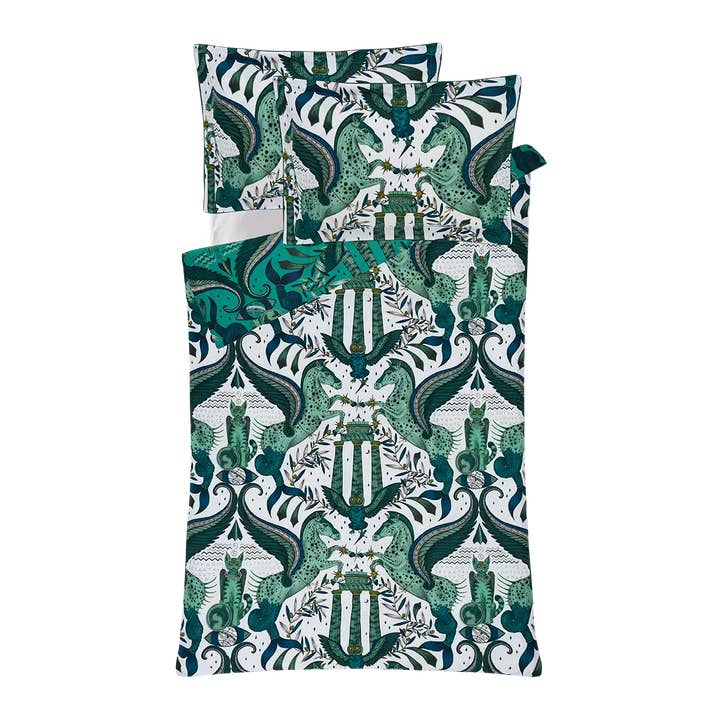 Peacock White Odyssey Bedding Set - UK/EU Sizing for wholesale on Faire3