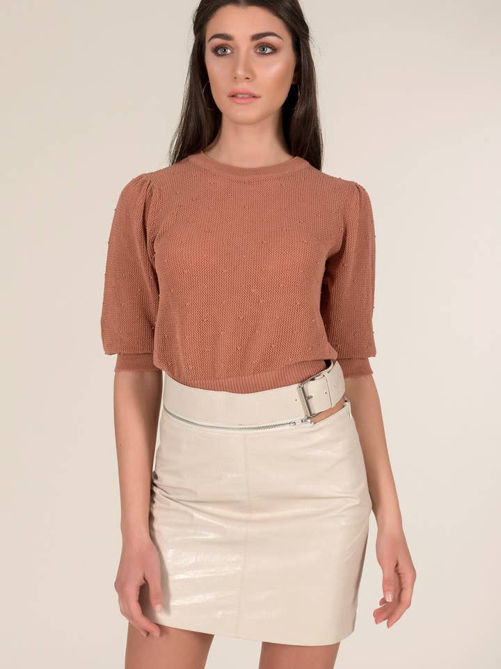 Læder nederdel for engroshandel hos Miawhitemilano