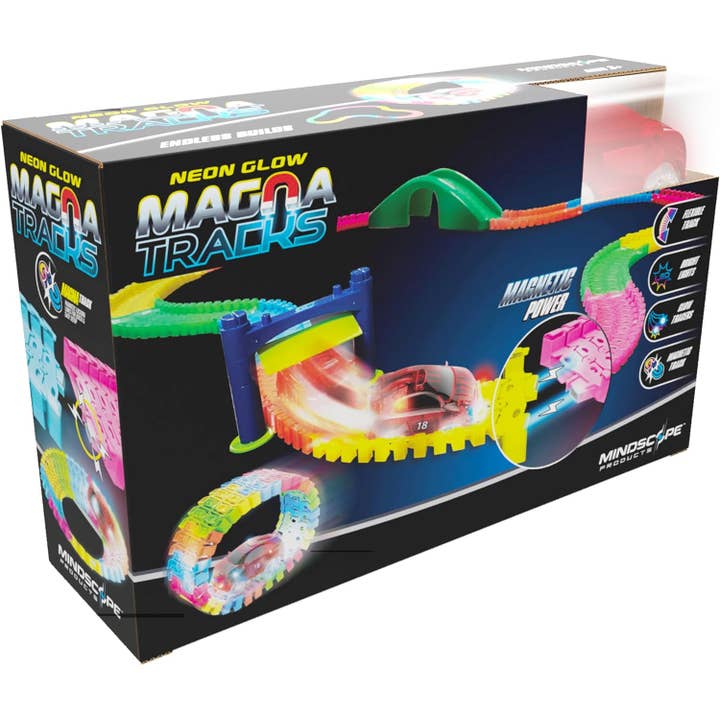 Mindscope Products - Wholesale Toy Car/Truck - Kids - Mindscope Neon Glow Magna Tracks 11' Magnetic Tracks1
