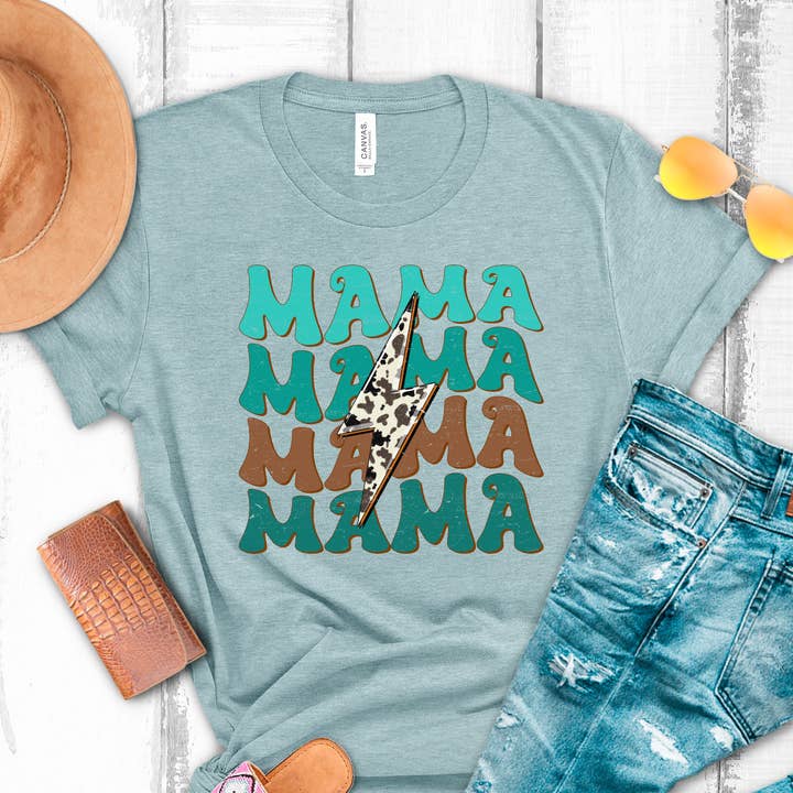 Camiseta estampada Western Mama Lightning para venta al por mayor de SweetBee
