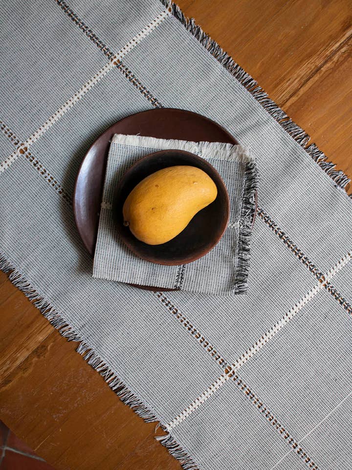 Table Runner - Handwoven 100% cotton - Gray for wholesale by P.I.Project America