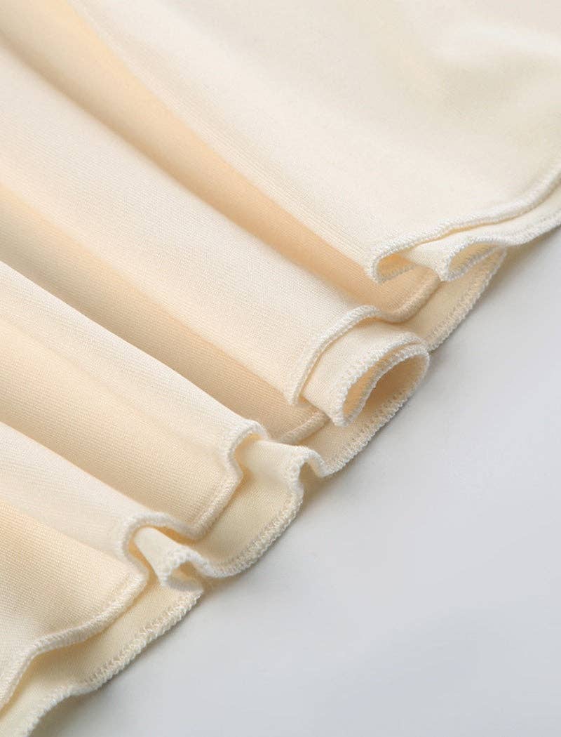 BEIGE Sheer Lace Flare Maxi Skirt for wholesale on Faire10