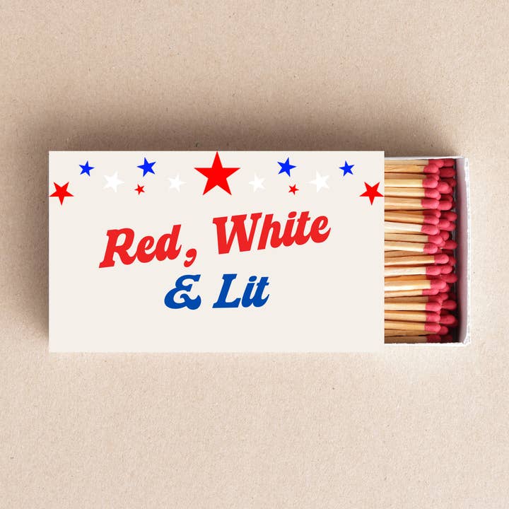 Red White & Lit Matchbox Patriotic Party Favors for wholesale by Twentynine Luxury