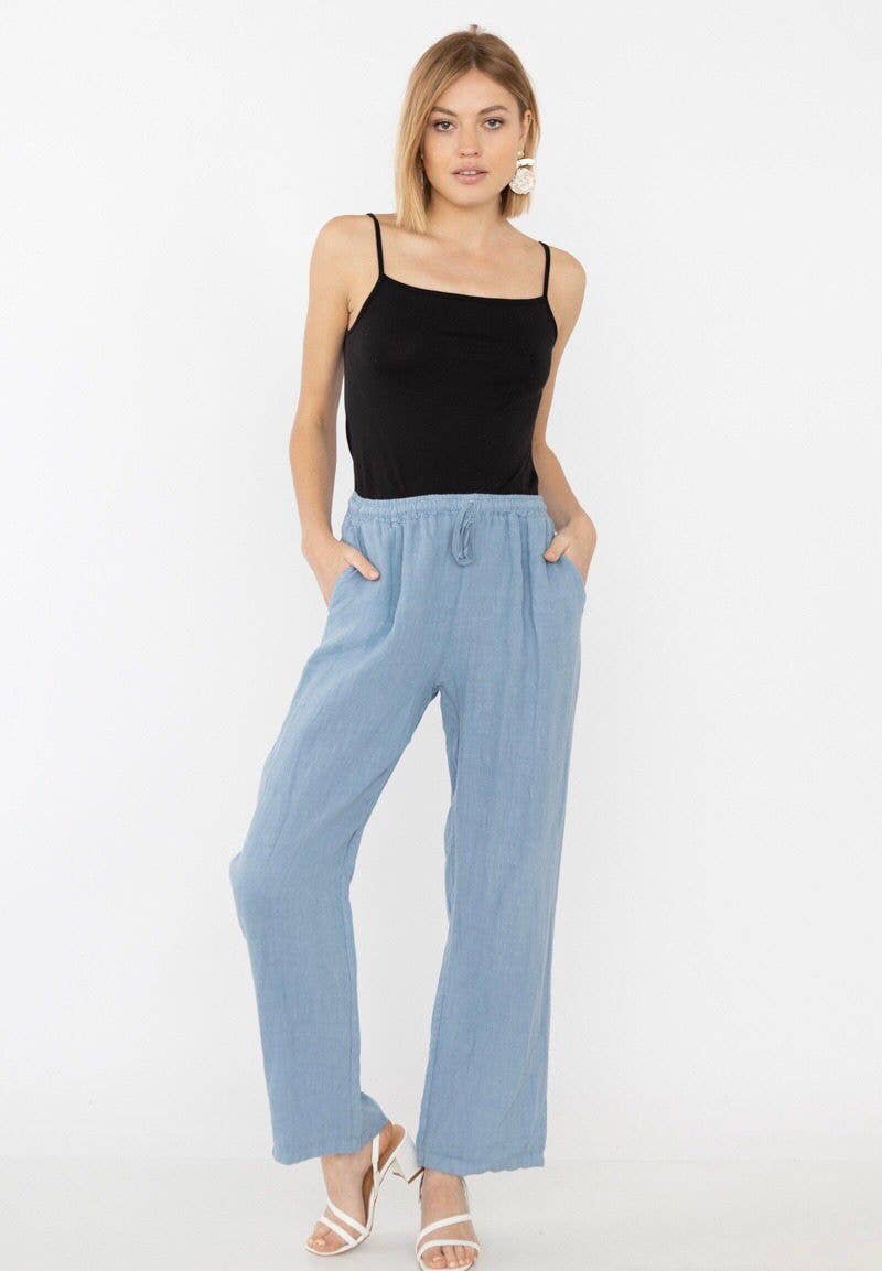 la maison des fibres naturelles - Wholesale Pants - Women's - Straight linen trousers 630132 100% linen35