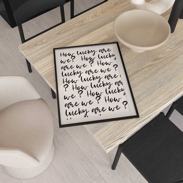 D'LUXE PRINTS - Wholesale Art Print - How Lucky Are We Script Print2